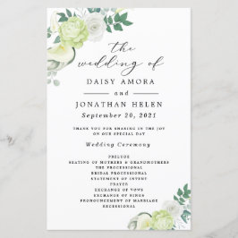 Programas florales blancos y verdes de rosa blanca