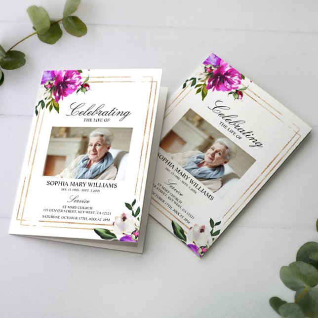 Programas funerarios conmemorativos de flores mora (Subido por el creador)