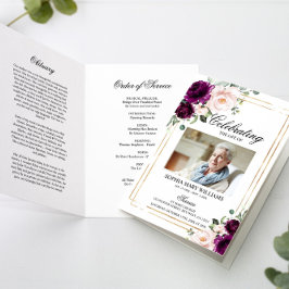 Programas funerarios conmemorativos púrpura y Rubo