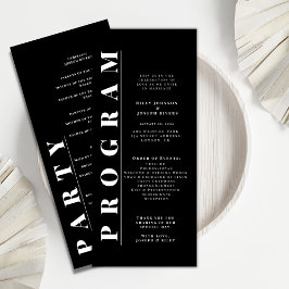 Programas minimalistas de bodas en blanco y negro