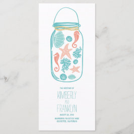 Programas Nautical Mason Jar White Seaside Wedding