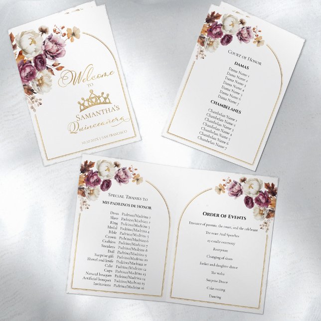 Programas Quinceanera | Otoño floral de la caída d (Subido por el creador)