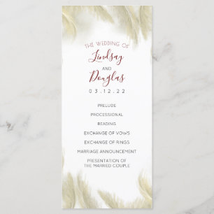 Programas rojos de la boda de Borgoña de la hierba