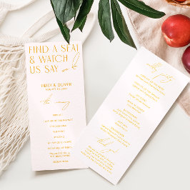 Programas Rubor Pink & Yellow Modern Wedding