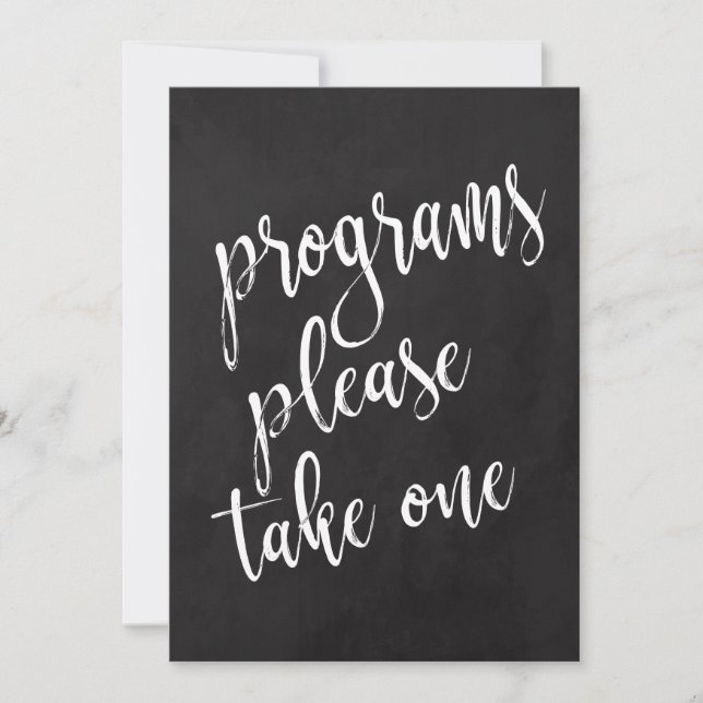 Programas Señal de Boda de Pizarra Asequible (Anverso)