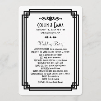 Programas simples de bodas en blanco y negro Art D