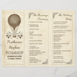 programas vintage de bodas en globo aerostático