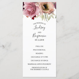 Programas Vintage Floral Fall Wedding