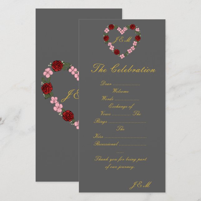 Programme de mariage gris (Anverso / Reverso)