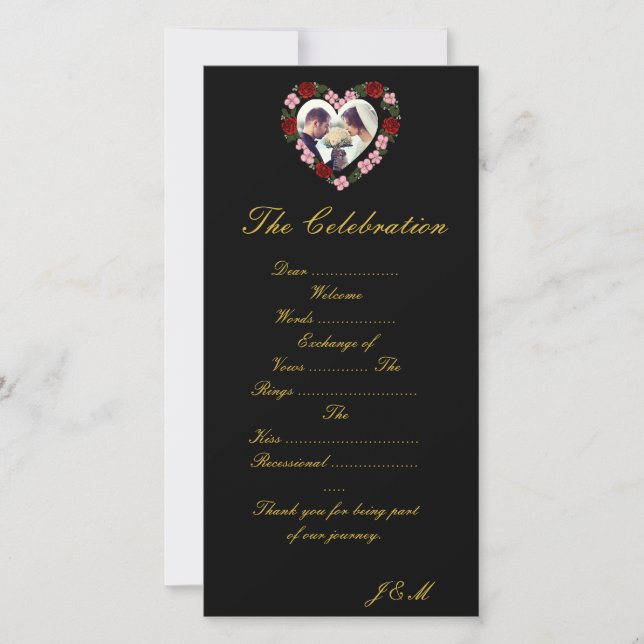 Programme de mariage rose et noir  (Anverso)