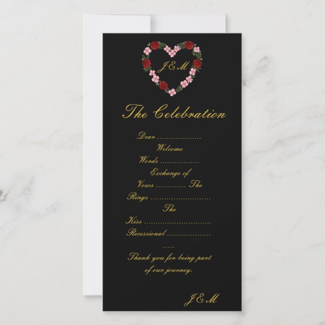 Programme de mariage rose et  noir  (Anverso)