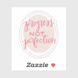 Progreso no perfección caligrafía pegatina