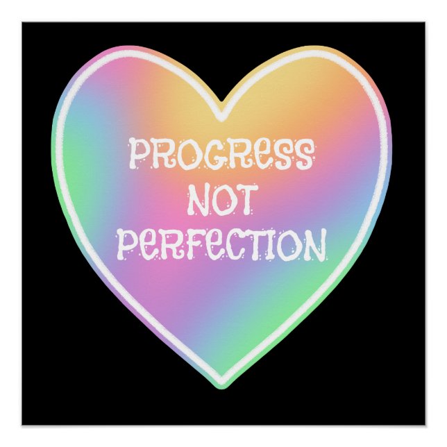 Progreso No Perfección Poster arcoiris (Anverso)