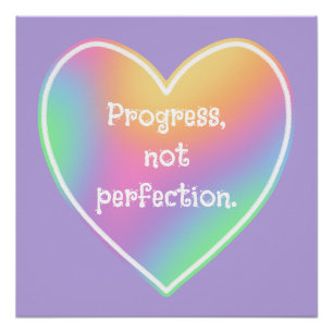 Progreso No Perfección Poster arcoiris