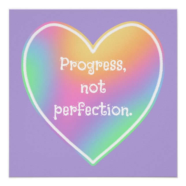 Progreso No Perfección Poster arcoiris (Anverso)