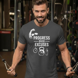 Progreso Sobre Excusas – Camiseta Motivacional