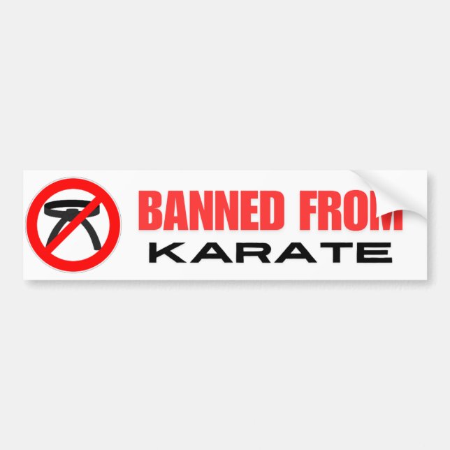 Prohibido De La Pegatina Del Parachoques De Karate (Frente)
