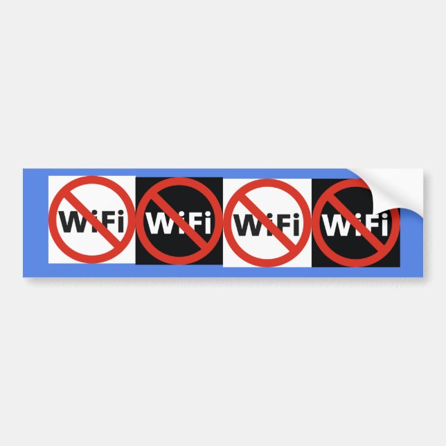 Prohibir la pegatina del parachoques Wi-Fi (Frente)