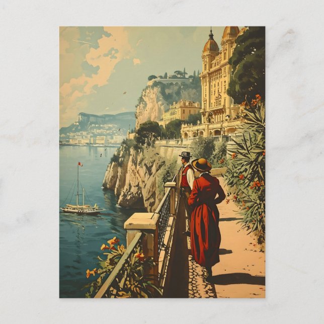 Promenade de la Riviera Francesa: postal vintage (Anverso)