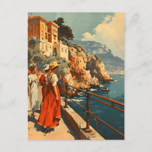 Promenade de la Riviera Francesa: postal vintage