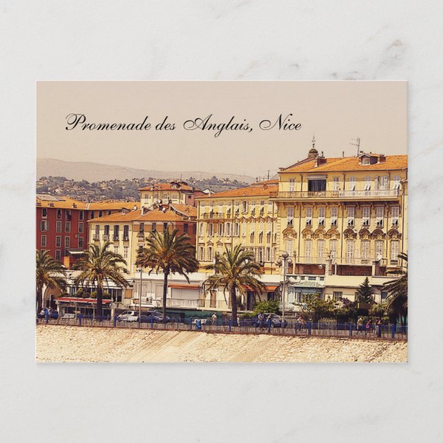 Promenade des Anglais, postal de Niza (Anverso)