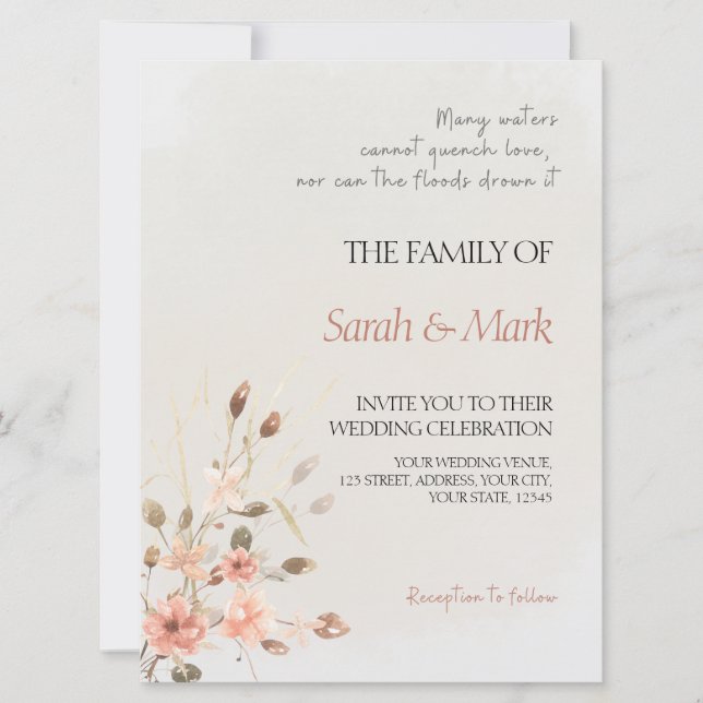 Promesa de otoño - Elegante invitación a la boda d (Anverso)