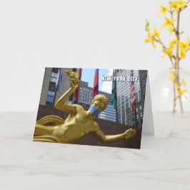 Prometeo con máscara facial - tarjeta NYC