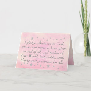 Prometo lealtad a Dios, tarjeta de saludo