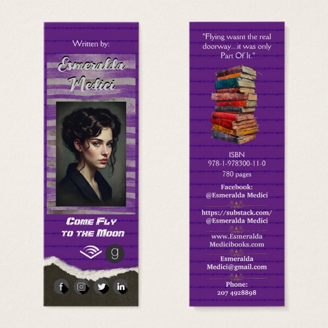 Promoción de autor Fantasía Purple Sci Fi (Anverso y reverso)