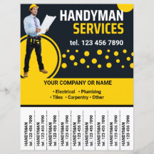 Promoción de servicios de Handyman Flyer Tear off 