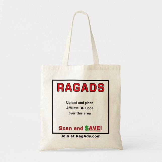 ¡Promover RAGADS y OBTENER PAGO! Bolso de tela (Frente)