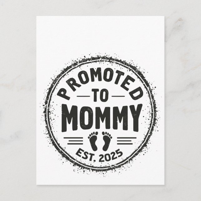 Promovido a mamá Este. invitación del embarazo (Anverso)