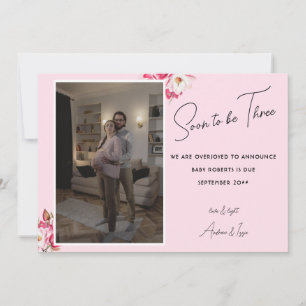 Pronto será la Invitación de tres fotos de embaraz