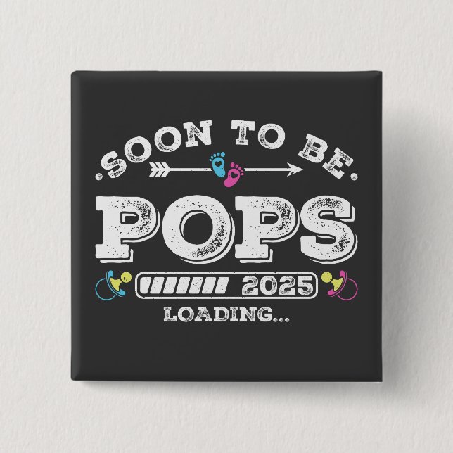 Pronto será Pops 2025 Cargando botón cuadrado (Anverso)