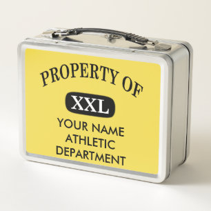 Propiedad de XXL Su nombre Caja de almuerzo Metali