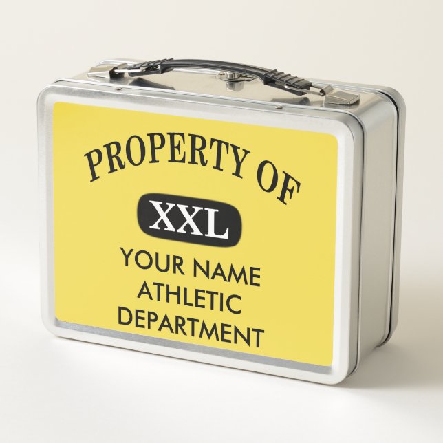 Propiedad de XXL Su nombre Caja de almuerzo Metali (Reverso)