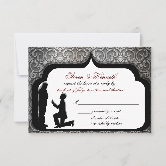 Propuesta Boda gay/Ceremonia de tarjetas RSVP (Anverso)