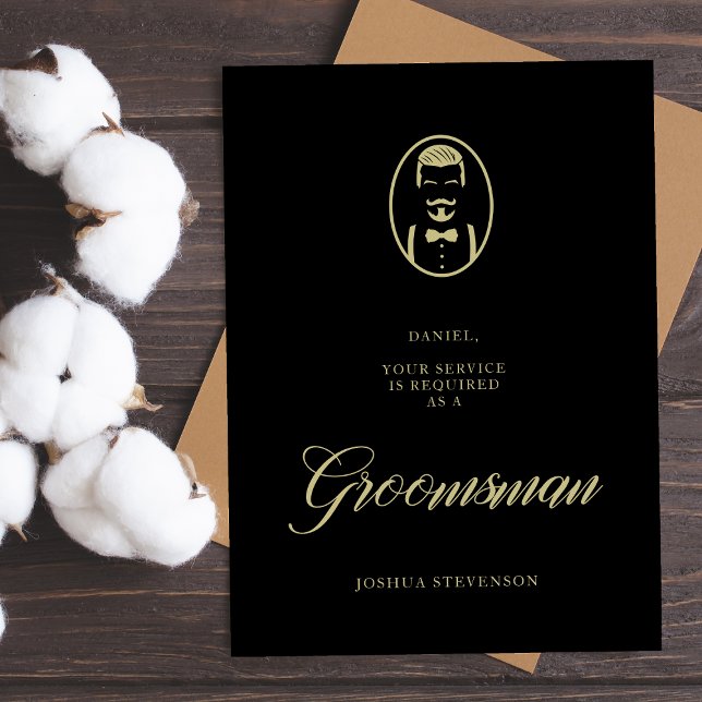 Propuesta de Boda simple de Black Groomsman Silhou (Subido por el creador)