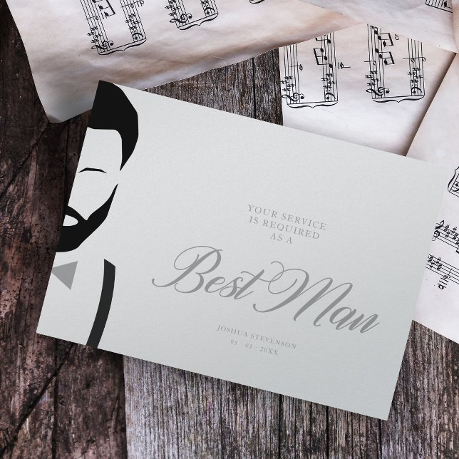 Propuesta de Boda simple sobre el mejor hombre gri (Subido por el creador)
