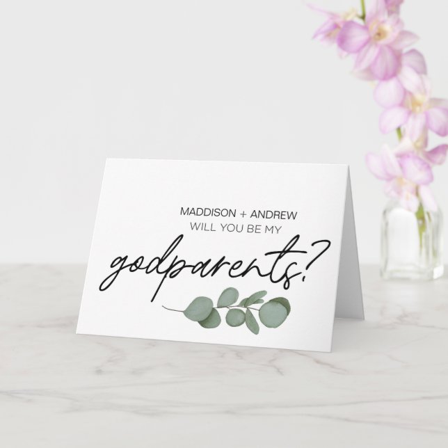 Propuesta De Godparent Serás Mi Tarjeta De Padres (Orquídea)