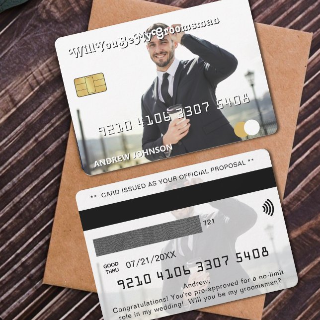 Propuesta de Groomsman con tarjeta de crédito (Credit Card Photo Groomsman Proposal
)