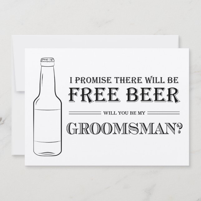 Propuesta de Groomsman de Gratis Beer Funny (Anverso)