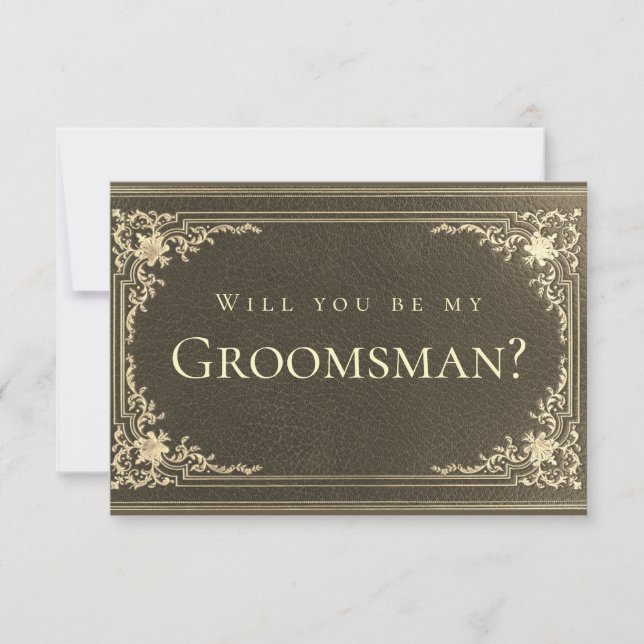 Propuesta de Groomsman elegante de color dorado ne (Anverso)