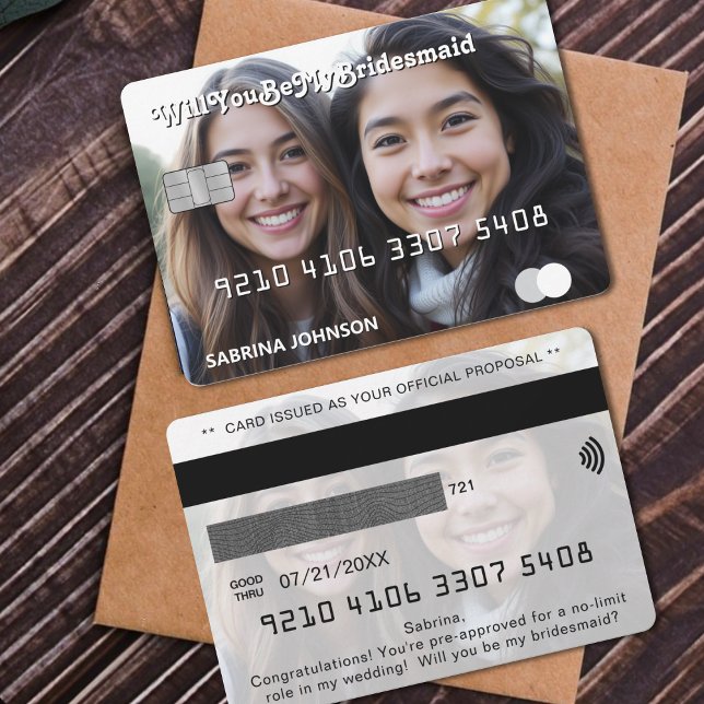 Propuesta de la dama de honor de la foto de la tar (Credit Card Photo Bridesmaid Proposal
)