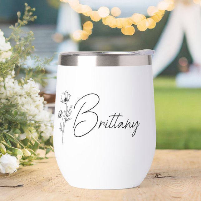 Propuesta de la dama de honor personalizada de Boh (Personalized Bridesmaid Wine Tumbler with Name, Wedding Party Gifts, Bachelorette Favors)