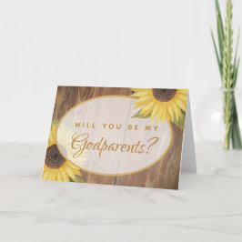 Propuesta de Padrinos  Girasoles Rústicos  Tarjeta