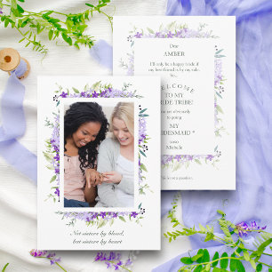 Propuesta divertida de la dama de honor Purple Wil