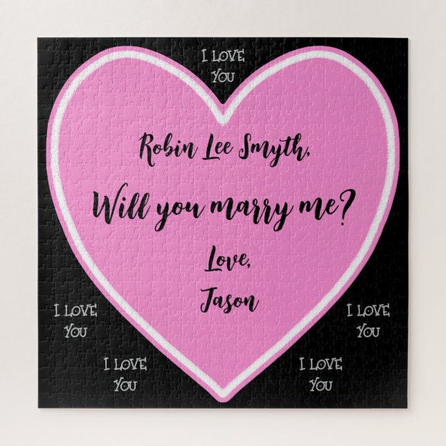 Propuesta personalizada de corazón rompecabezas ro (Vertical)