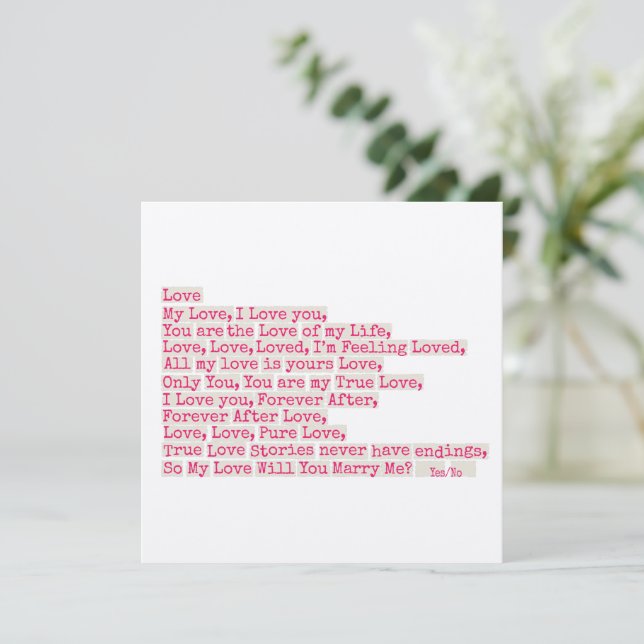 Propuesta/¿Se Casarán Conmigo? (Anverso de pie)