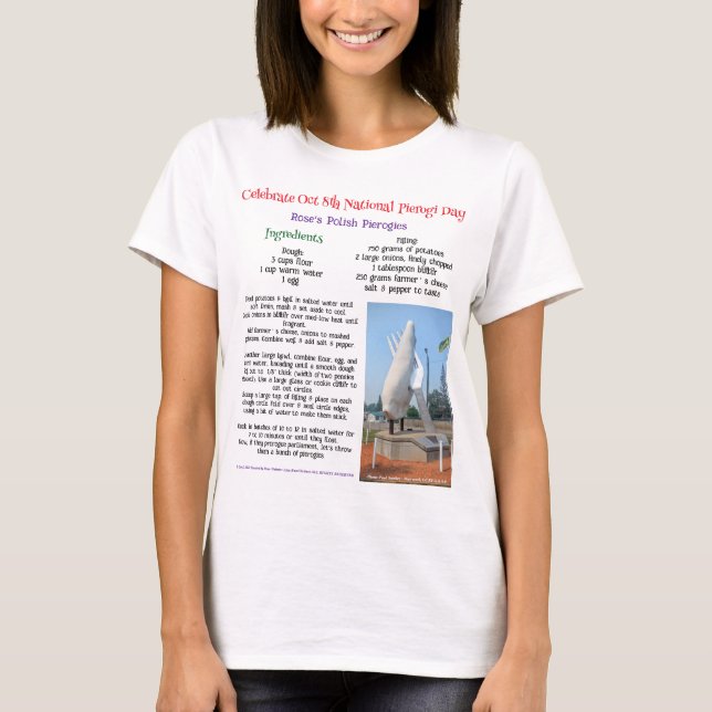 Proróstico Día de Pierogi de la camiseta de Rose W (Anverso)